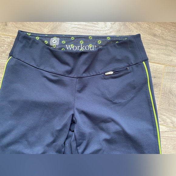 Aerie y2k vintage workout tank top and yoga pants navy blue w/ green detail - Picture 12 of 16